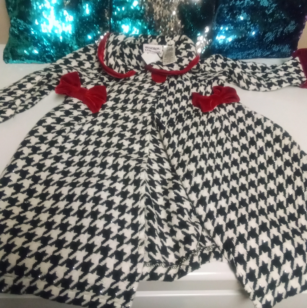 Blueberi Boulevard, Size 3T, Houndstooth Jacket, Black, White & Red